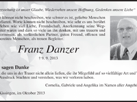 Wir nehmen Abschied von unserem Seniorchef Franz Danzer